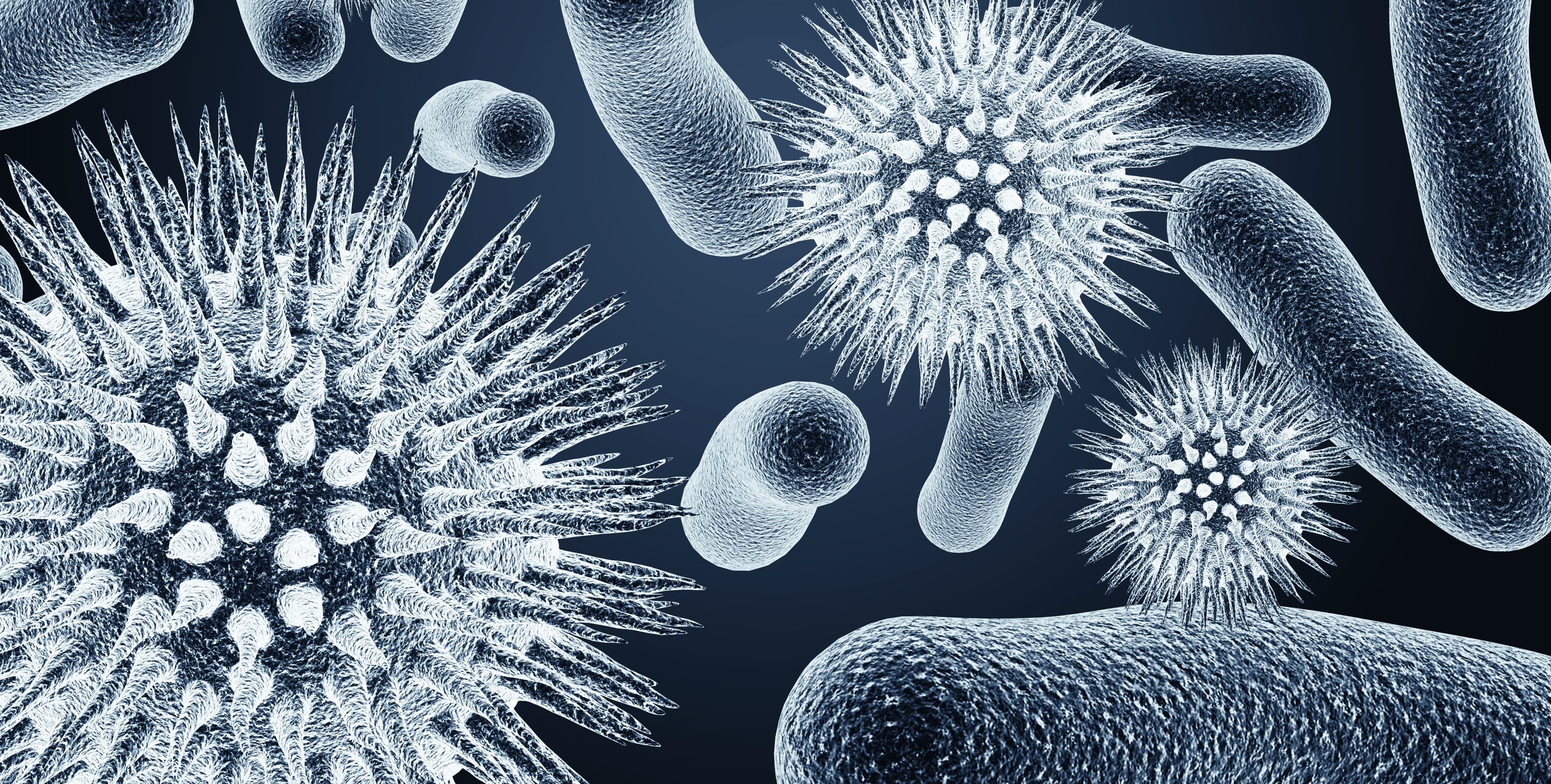 Artist's rendering of microbes